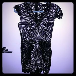 Women’s sexy lace ROMPER size SM black lace